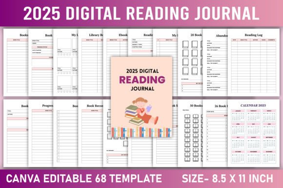 Download Editable 2025 Digital Reading Journal - Reading Collection