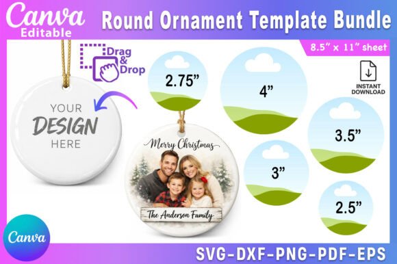 Download Round Ornament Canva Template Bundle - Men Collection