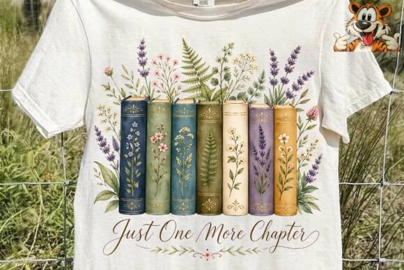 Download Floral Books Just One More Chapter PNG - Premium Resources
