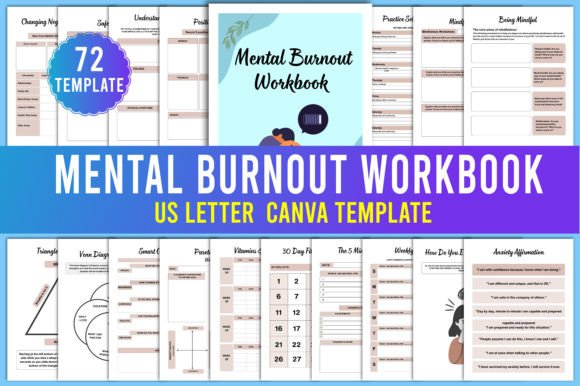 Download Mental Burnout Workbook Canva Templates - Men Collection