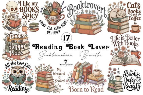 Download Reading Book Lover Sublimation Bundle - Reading Collection