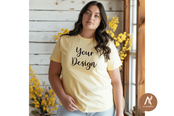 Download Women Yellow T-Shirt Mockup - Design 027 - Men Collection