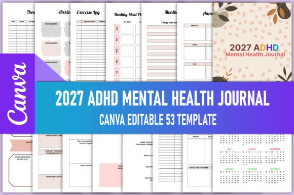 Download 2027 ADHD Mental Health Journal - Men Collection