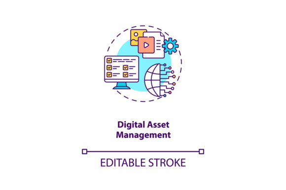 Download Digital Asset Management Concept Icon - Men Collection