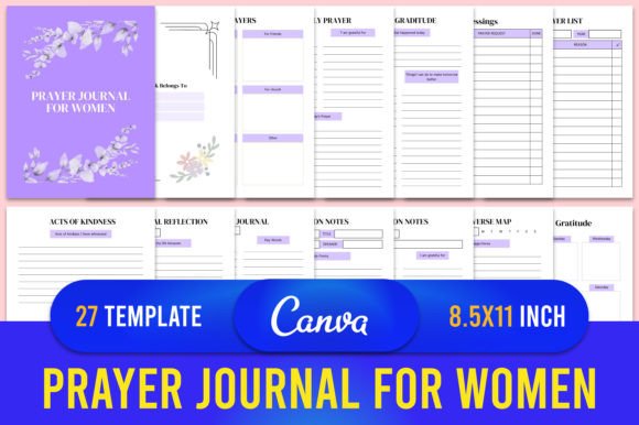 Download Editable Prayer Journal for Women Canva - Prayer journal for women Collection