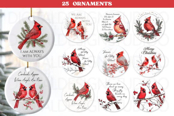 Download Red Cardinal Christmas Ornament Png - Men Collection