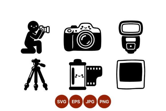 Download Cute Camera Equipment Vector Icons - Men Collection