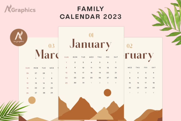 Download Boho 2023 Photo Calendar Template A4, A5 - Photo calendar Collection