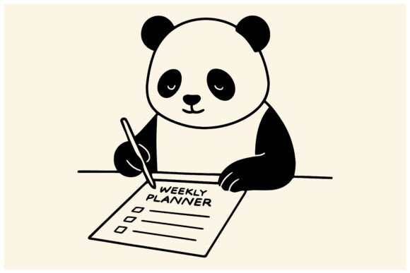 Download Cute Panda Weekly Planner Productivity - Planner productivity Collection