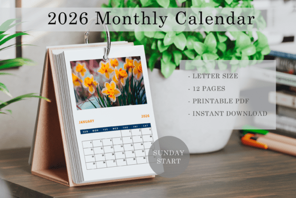 Download 2026 Floral Printable Photo Calendar PDF - Photo calendar Collection