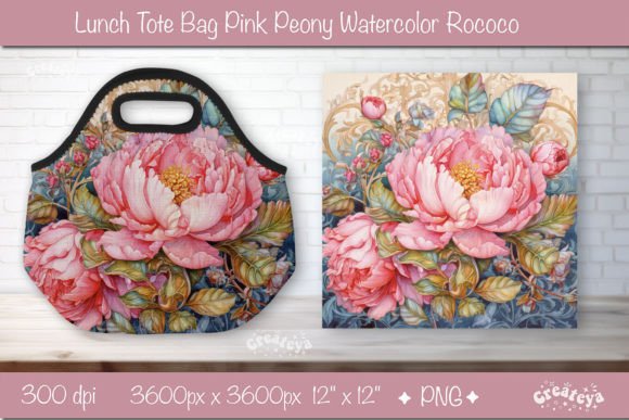 Download Pink Peony Background Lunch Bag Wrap - Premium Bundle