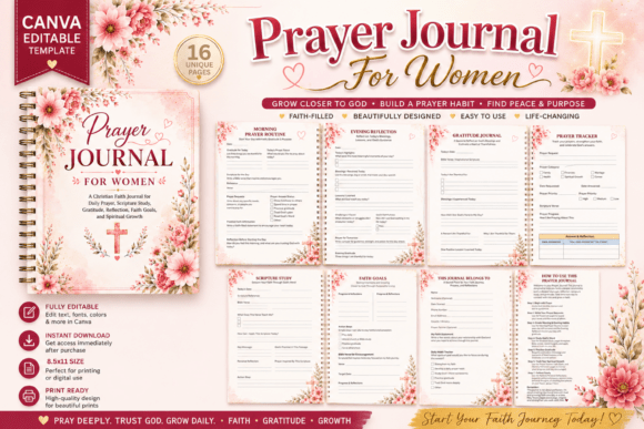 Download Prayer Journal for Women | KDP Interior - Prayer journal for women Collection