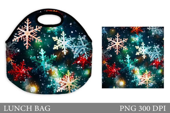 Download Snowflakes Lunch Bag Sublimation - Premium Resources